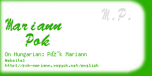 mariann pok business card